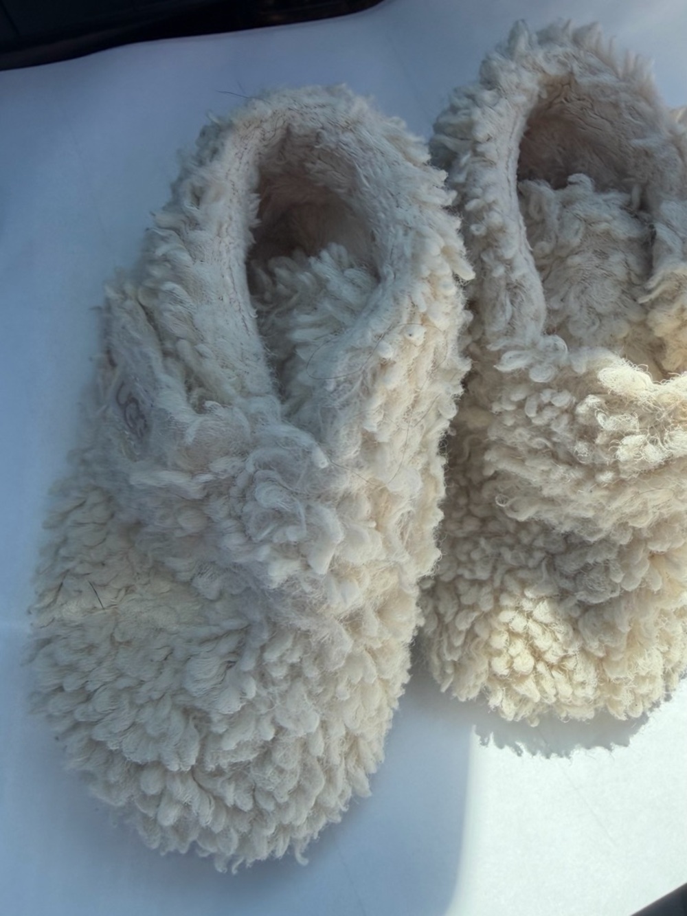 UGG Cream Plush Shearling Slippers